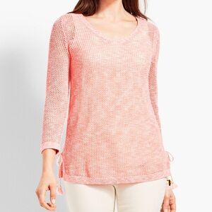 TALBOTS Space Dye Mesh Side Tie Sweater EUC
